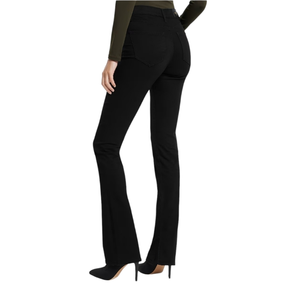 Express Skyscraper Mid Rise Jeans Womens 2R Double Black Denim Pants - Picture 3 of 9